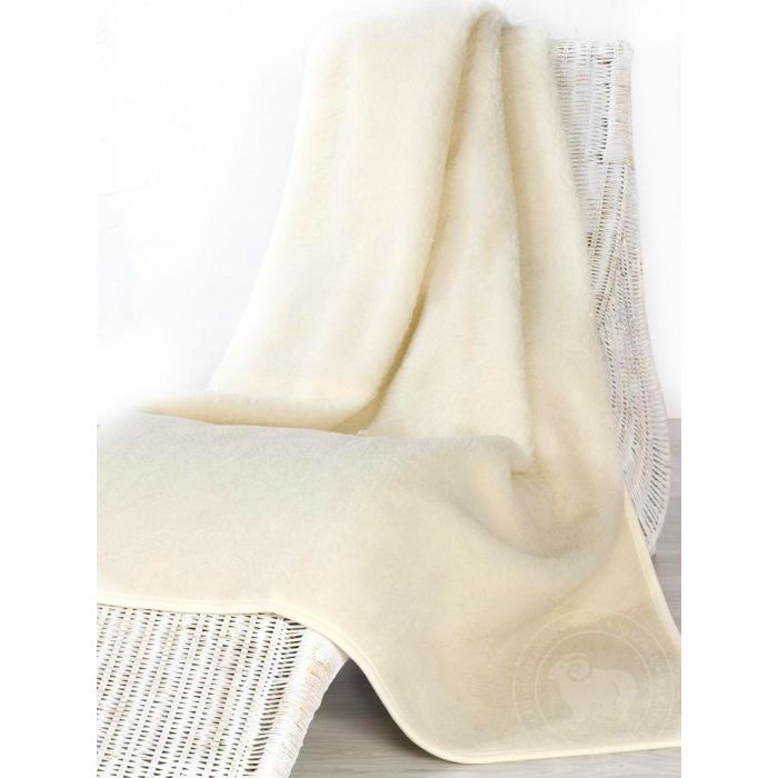 Alwero Couverture en laine Thumbled Naturel - Divers dimensions