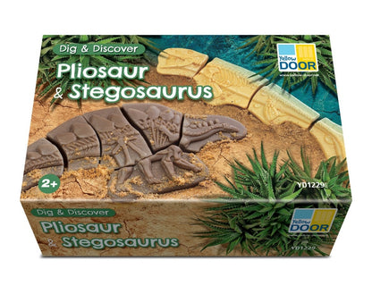 Creuser & découvrir Dinosaures - Pliosaure & Stegosaurus Yellow Door