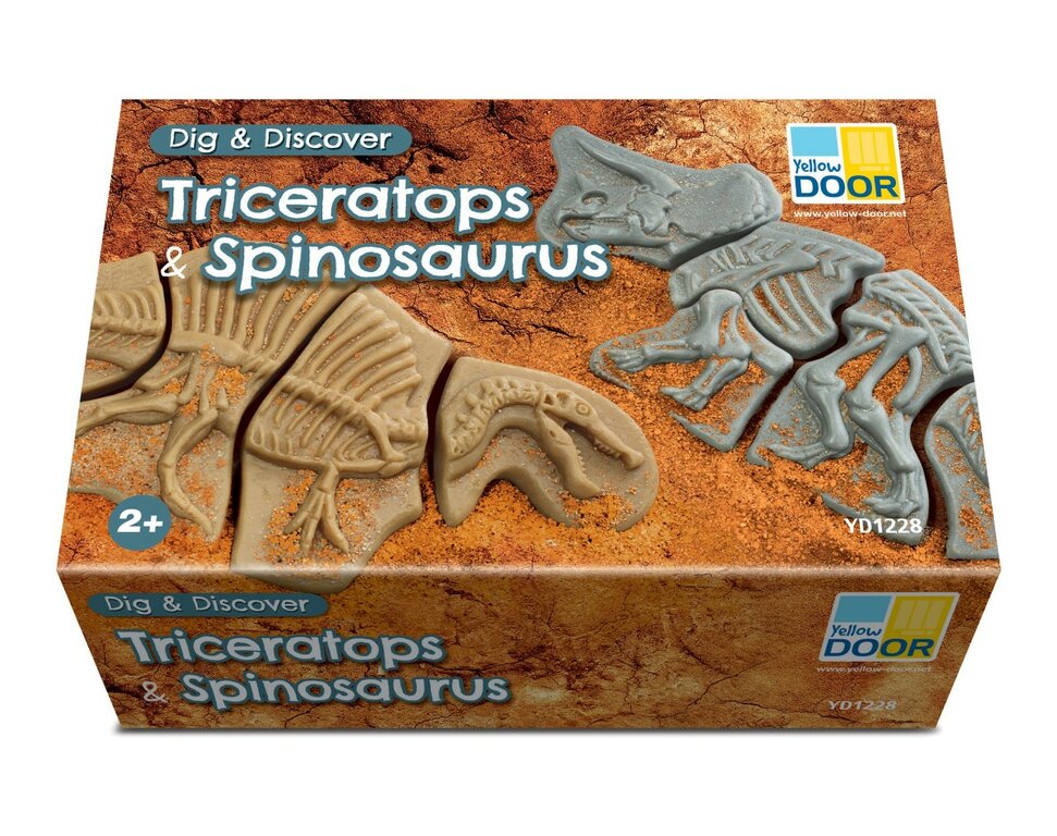 Creuser & découvrir Dinosaures - Triceratops & Spinosaurus Yellow Door