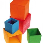 Grands cubes à empiler Arc-en-ciel GRIMMS
