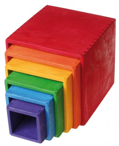 Grands cubes à empiler Arc-en-ciel GRIMMS