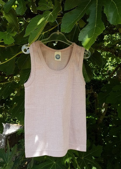 Cosilana débardeur Enfant Rose clair - Laine/Soie/Coton bio