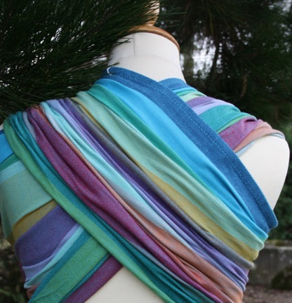 Echarpe de portage Girasol Exclusive Early spring Azul pacifico