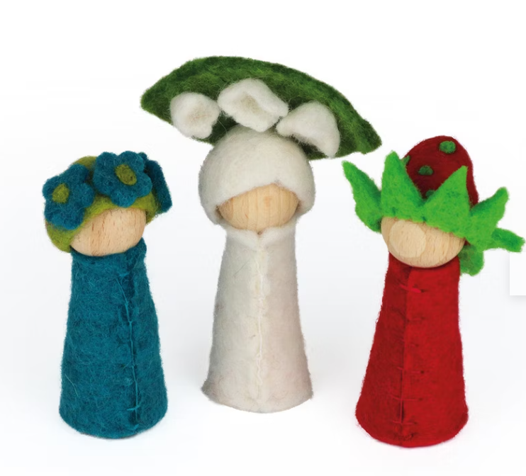Enfants Fleurs en feutrine et bois L'été - Bauspiel