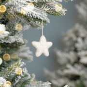 Suspension de Noël en feutrine de laine Etoile Blanche
