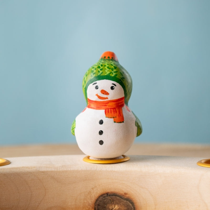 BumbuToys Figurine en bois pour couronne de célébration - Bonhomme de neige