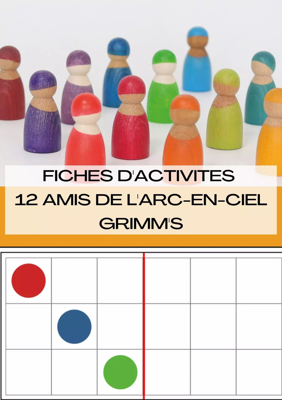 Activiteitenkaarten met de 12 Grimm's regenboogvriendjes