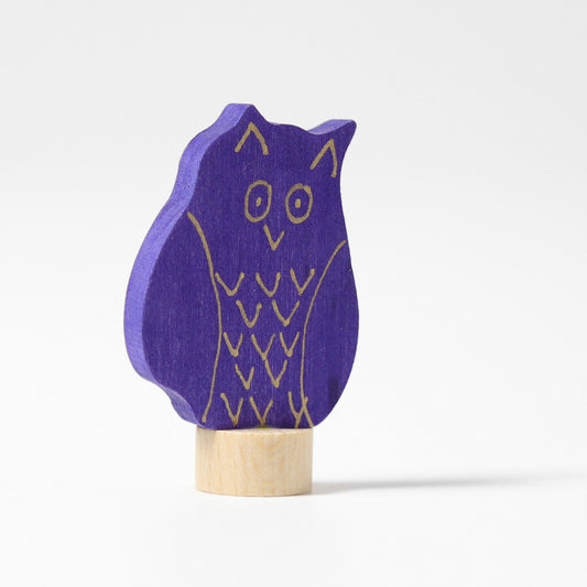 Figurine en bois Hibou violet foncé GRIMMS