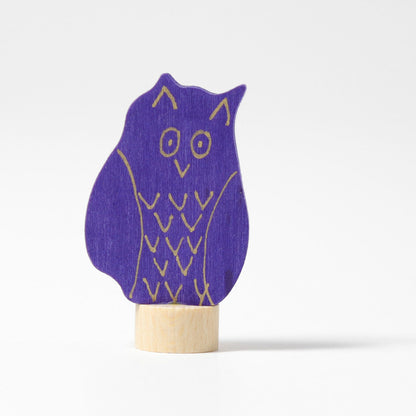 Figurine en bois Hibou violet foncé GRIMMS