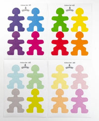 Flockmen - Lot de 16 autocollants de couleur