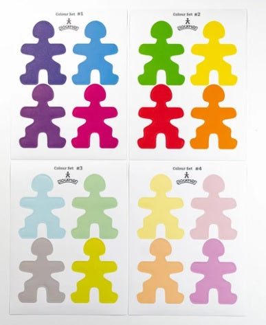 Flockmen - Lot de 16 autocollants de couleur