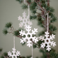 Suspension de Noël en feutrine de laine Flocon de neige - Lot de 10