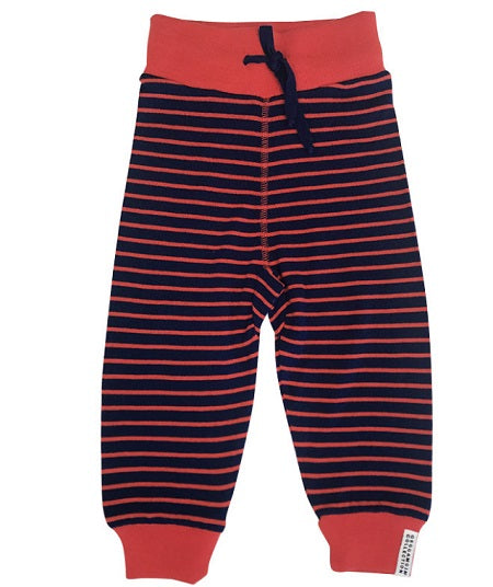 Pantalon en laine Marine/Rouge rayé Geggamoja