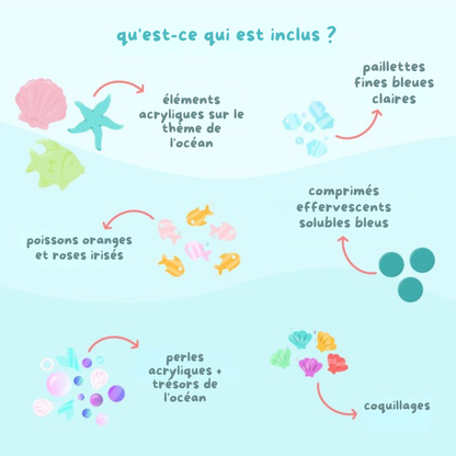 Glo Pals Fun Fillers pour bouteille et jeu sensoriel - Océan