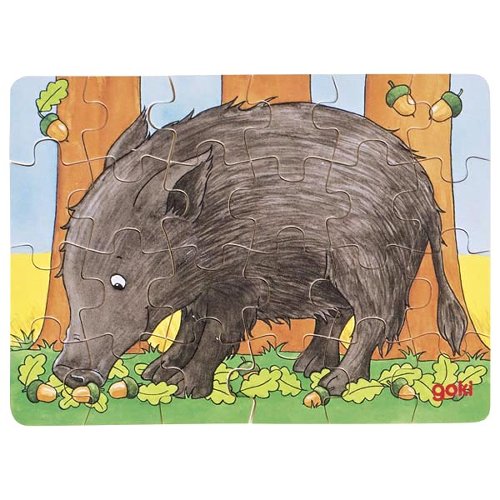 Goki Mini puzzle en bois Animaux - 24 pièces