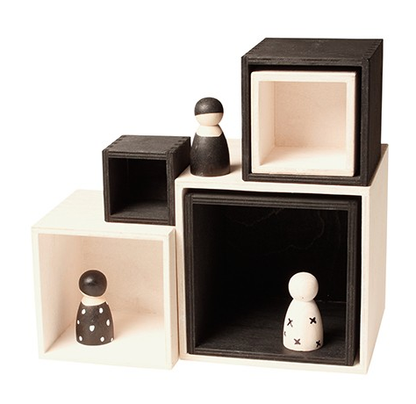 Grands cubes à empiler Monochrome Grimm's
