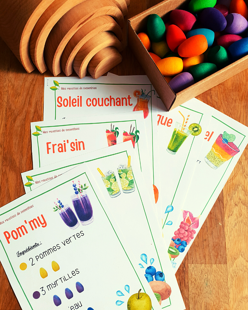 Mes recettes de Smoothies - Cartes éducatives à imprimer - Grapat Loose Parts