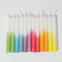 Grimm's Bougies de fête artisanales arc-en-ciel   - Lot de 12