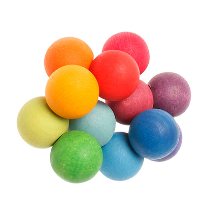 Hochet boules en bois arc en ciel Grimm's