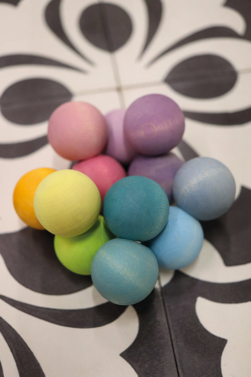 Hochet boules en bois Pastel Grimm's