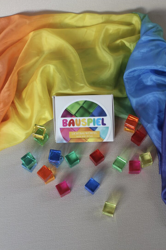 20 cubes translucides colorés Bauspiel
