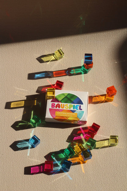 20 cubes translucides colorés Bauspiel