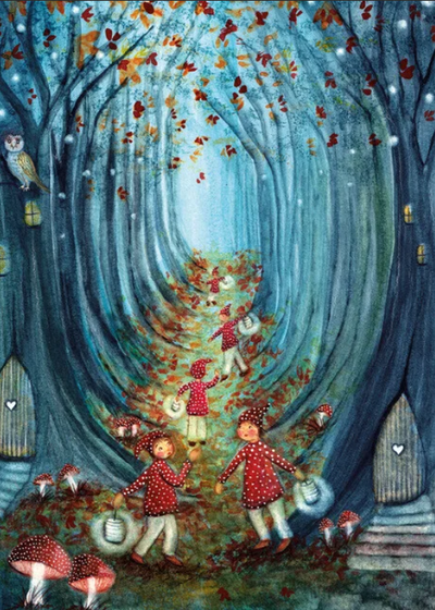 Carte postale In to the woods - Illustratrice Bijdehansje