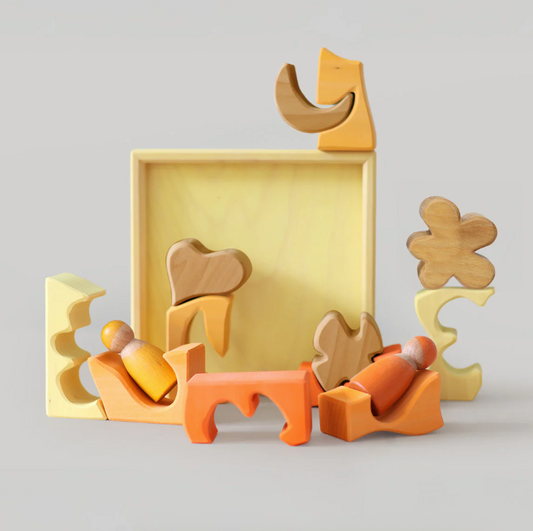 Jeu de construction puzzle Formes jaunes Grimm's