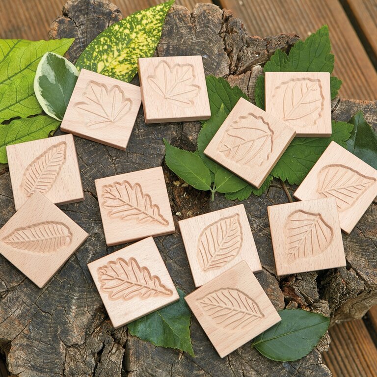 Jeu de feuilles en bois Mémory et Tampons - Yellow Door