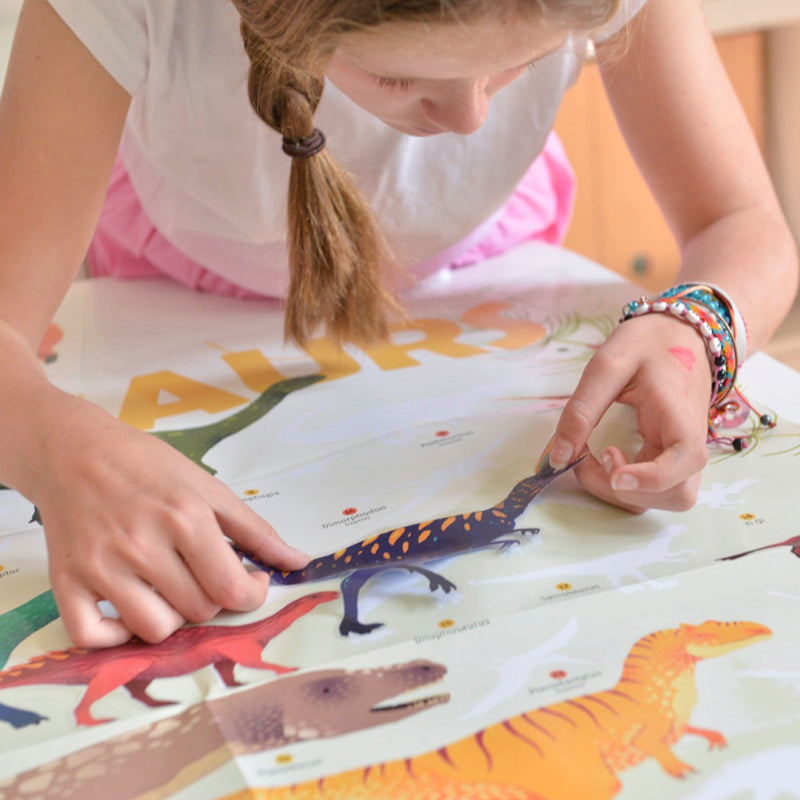 Poster géant + 32 stickers Dinosaures Poppik
