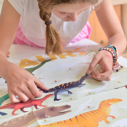 Poster géant + 32 stickers Dinosaures Poppik
