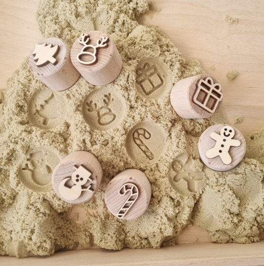 Kiddi Lot de 6 tampons en bois Noël