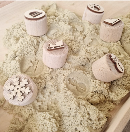 Kiddi Lot de 6 tampons en bois Hiver