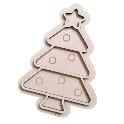 Kiddi Support sensoriel à remplir en bois - Arbre de Noël