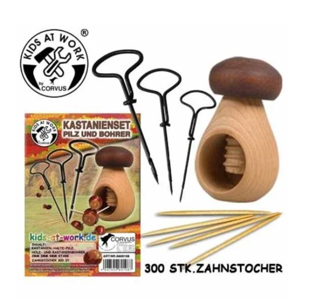 Kids at Work - Corvus Set de bricolage Champignon casse-noix Marron