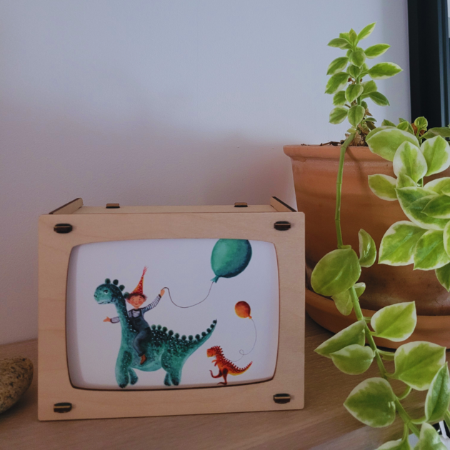 Lampe en bois pour Carte Postale