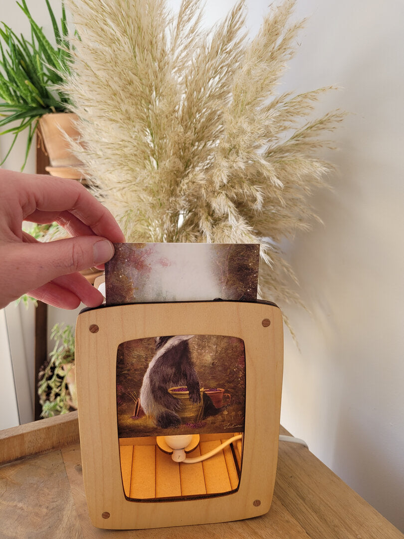 Lampe en bois pour Carte Postale - Bois d'érable