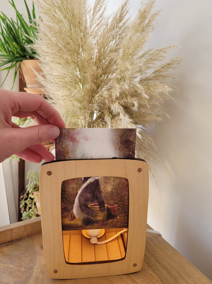 Lampe en bois pour Carte Postale - Bois d'érable