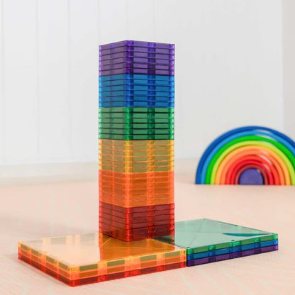 Connetix Tiles Pack de carrés Arc-en-ciel - 42 pièces