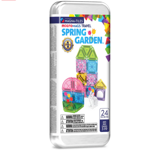 Magna Tiles Jeu magnétique Spring Garden - Set de voyage Lot de 24