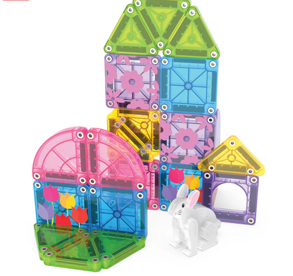 Magna Tiles Jeu magnétique Spring Garden - Set de voyage Lot de 24