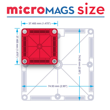 Magna-Tiles Micromags Jeu magnétique Combi Set de 46 pièces
