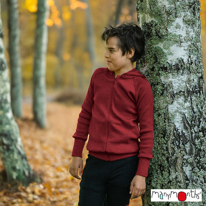 Gilet à capuche zippé en laine ManyMonths - coloris 2025