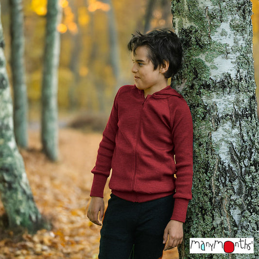 Gilet à capuche zippé en laine ManyMonths - coloris 2025