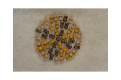 Mandala Mini champignons en bois - Lot de 36 Grapat