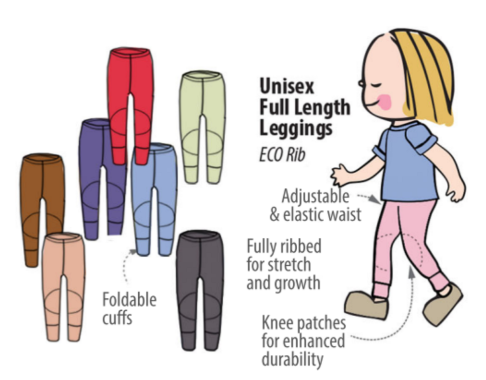 ManyMonths legging unisexe coton bio - coloris 2023