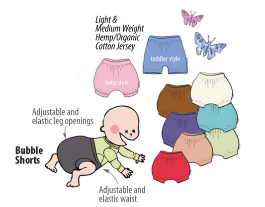 ManyMonths short bloomer chanvre et coton bio - coloris 2023