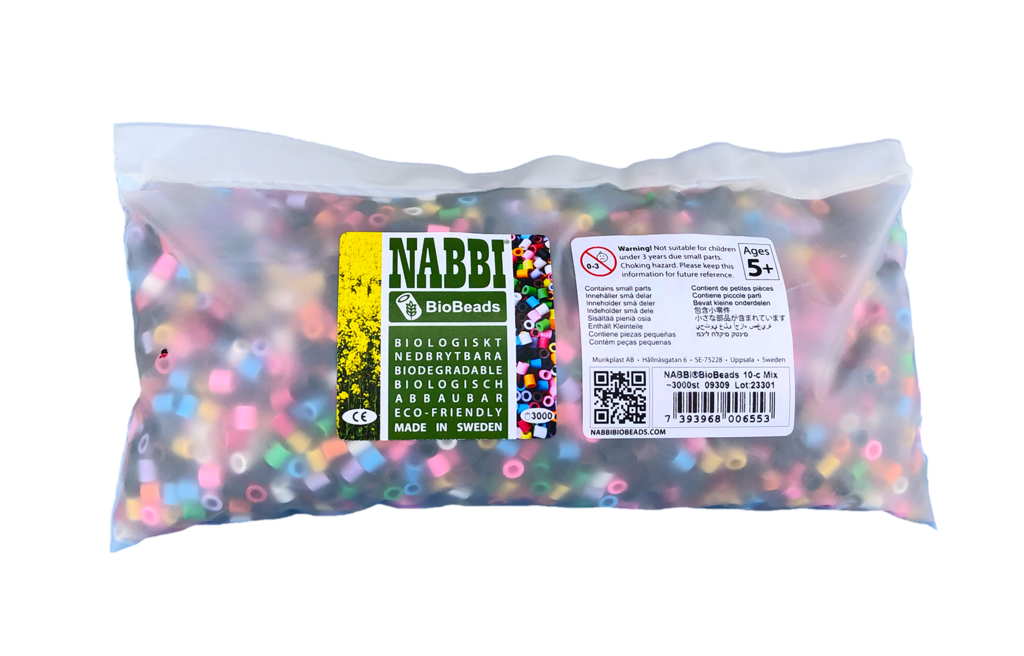 Nabbi BioBeads Perles à repasser Biodégradables 10 couleurs - Lot de 3000