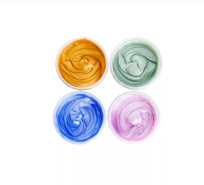 Neogrün Peinture aux doigts Mika - Vegan et avec Paillettes - Lot de 4
