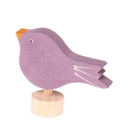 Figurine en bois Oiseau assis violet GRIMM's